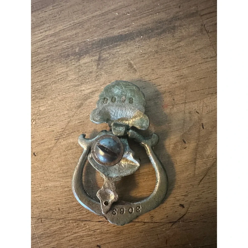 Antique Drop Ring Drawer Pulls Handle Furniture Hardware Cast Brass - Lot of 4